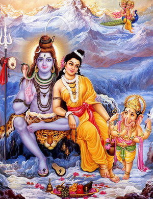 Шива и Парвати с Ганешей